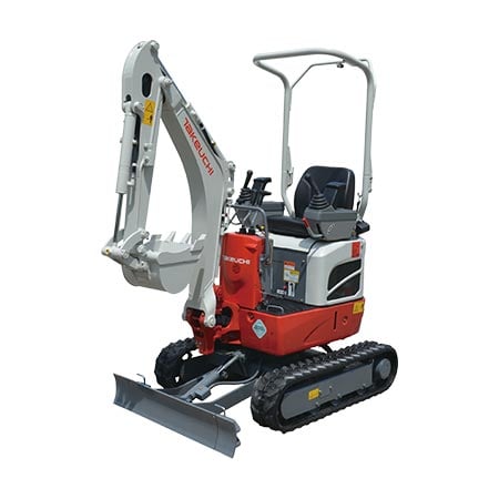 Takeuchi TB210R minigraver med belter, ROPS-bøyle og planeringsskjær